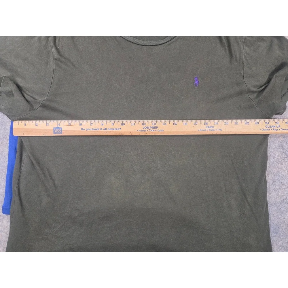 Polo Ralph Lauren Mens XL Shirt Bundle Green Blue Gray Crew Neck Cotton Lot of 3